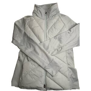 NWT! Beautiful Pastel Minty Blue Athleta Down Inlet Jacket Med Petite-No Hood